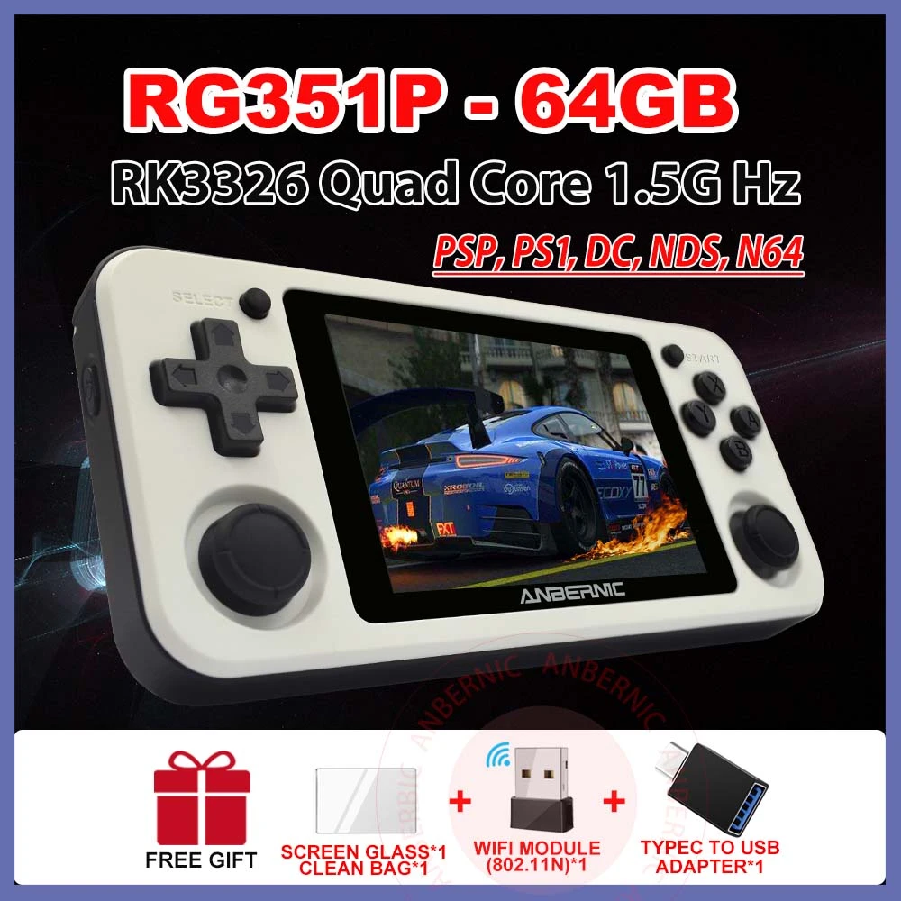 IPS Screen Portable RG350P Retro Game Console