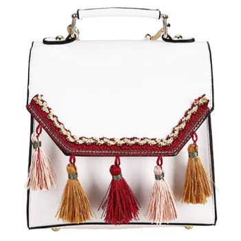 

Korean Version Of Soft Leather Fashion Wild Girl Slung Dual-Use National Wind Small Backpack