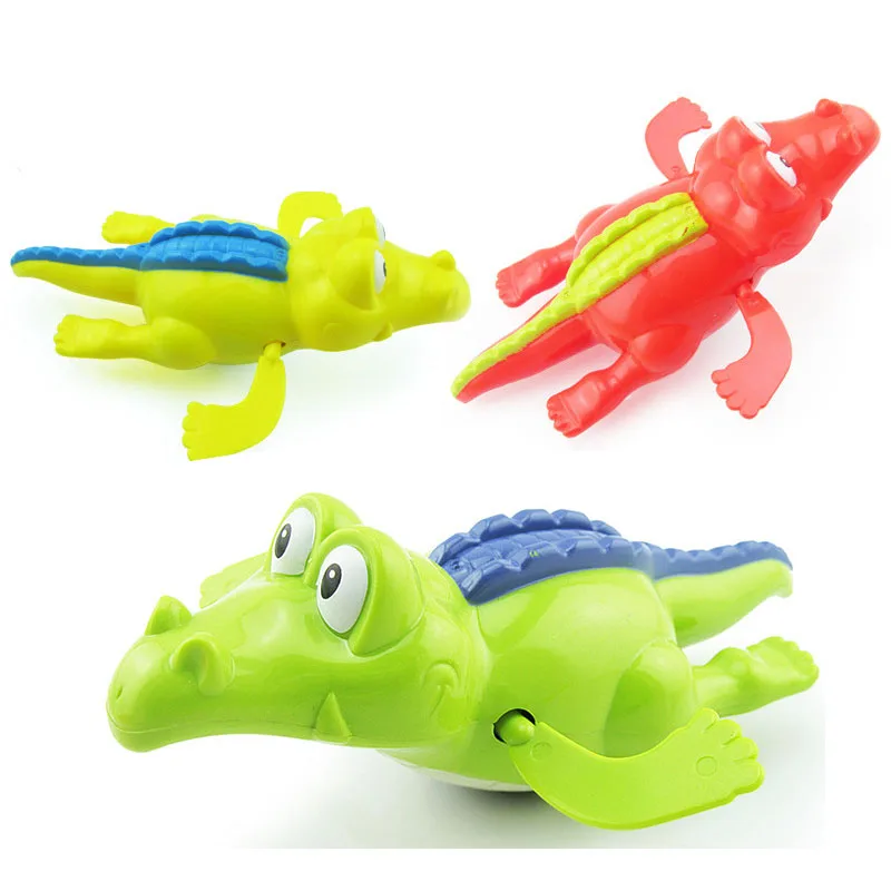 Водные игры милые игрушки для ванной крокодил мультфильм животных Заводной баловство ребенка забавы Дети Красочные Дети морской конек игрушечные бегемоты - Цвет: Crocodile