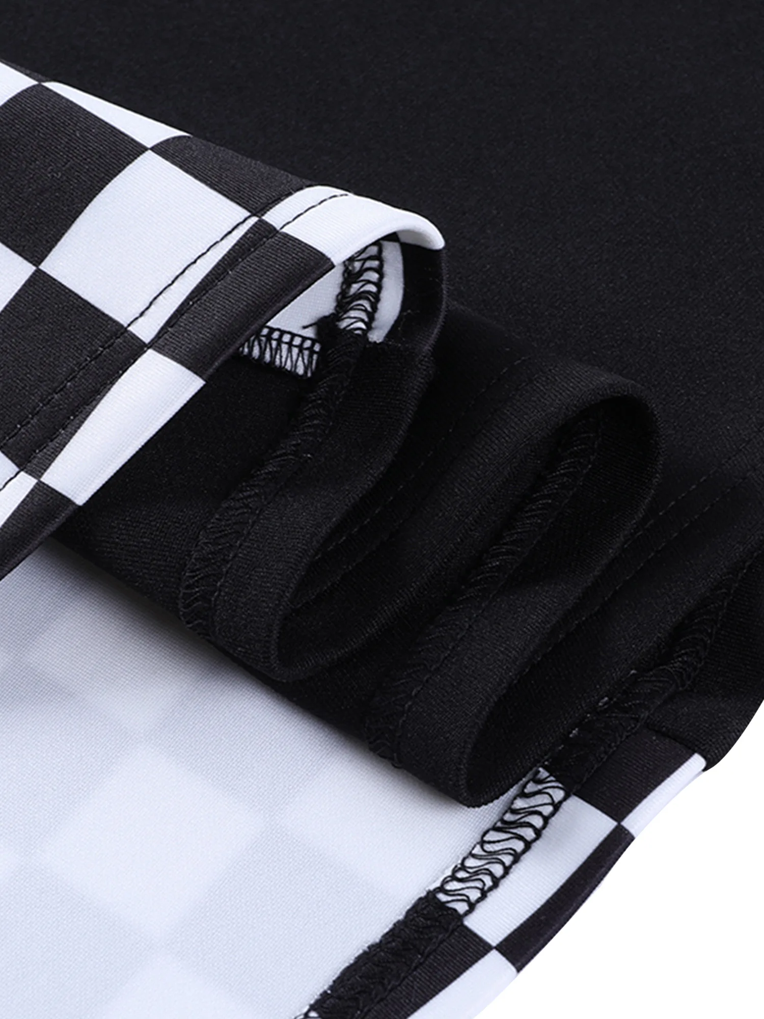 여성용 미니 스케이터 스커트, 캐주얼 하이 웨이스트 체커보드 프린트, 컬러 블록 플레어 스커트