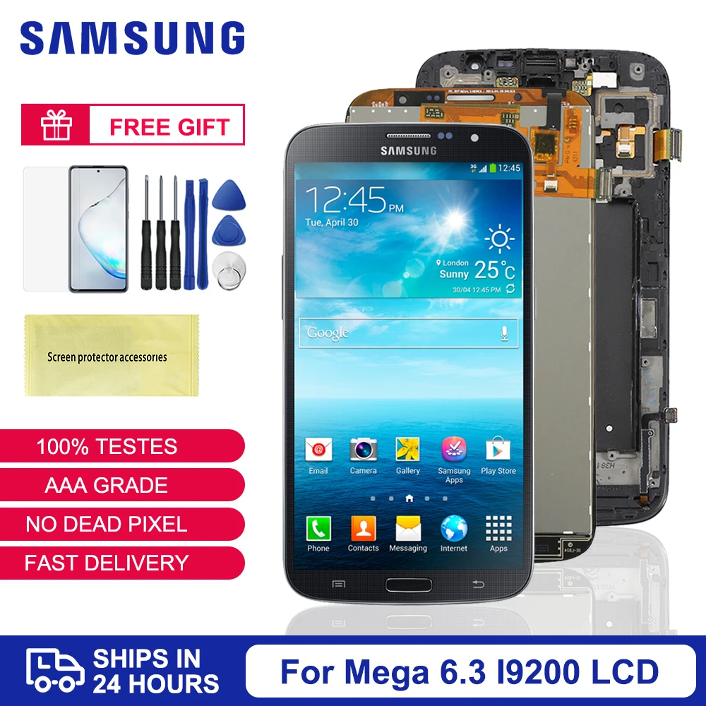 Оригинальный дисплей 6 3 ''для Samsung Galaxy Mega i9200 i9205 i9200X ЖК с сенсорным экраном и