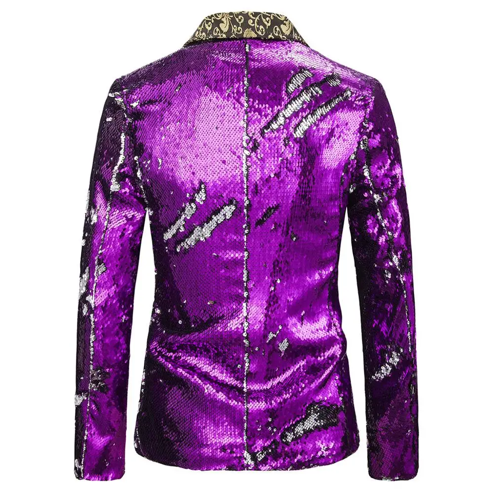Hot Sales Charm Men's Casual Fit Suit Coat Jacket Sequin Party Top Patchwork Cardigan Hot Sales Charm Men's Casual Fit Suit Coat Jacket Sequin Party Top Patchwork Cardigan