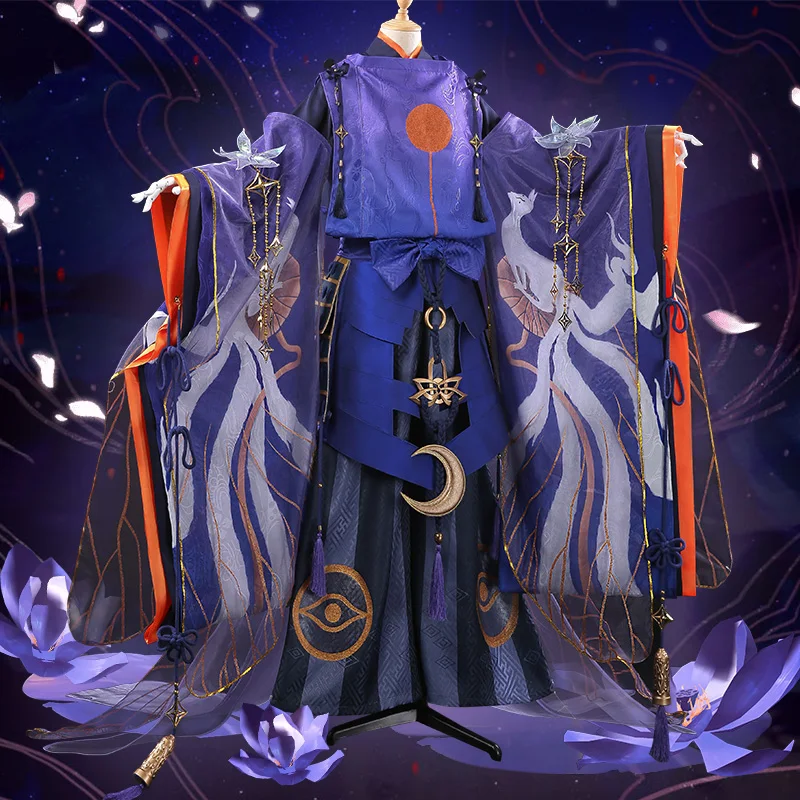 Аниме Onmyoji Tamamo no Mae QingLianTuiMeng Новое кожаное Кимоно Великолепная униформа косплей костюм для женщин Хэллоуин