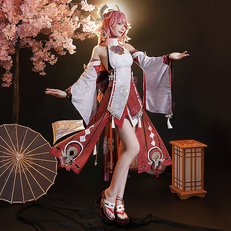 

Anime Genshin Impact Yae Game Suit Gorgeous Kimono Uniform Role Play Party Cosplay Costume Halloween Women Free Shipping 2021New