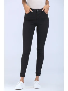 

Womens black stretch jeans skinny fit 2019 katomi high waist casual style