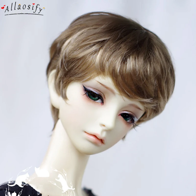 Парик Allaosify BJD для мальчиков 1 шт. коричневый короткий парик кукол 1/3 1/4 1/6 Bjd Lmitation