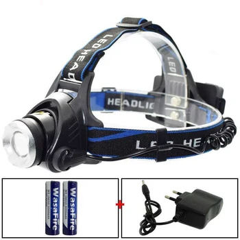

Rechargeable Zoomable Headlamp 3 Modes XM-L T6 Led Headlight Torch Outdoor Running Camping Flashlight with 18650 Battery