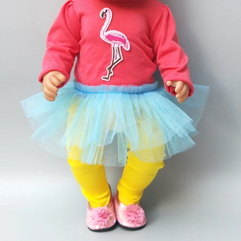 

doll clothes for 43cm baby doll lace dress base legging for 18 inch girl doll dress new year gift