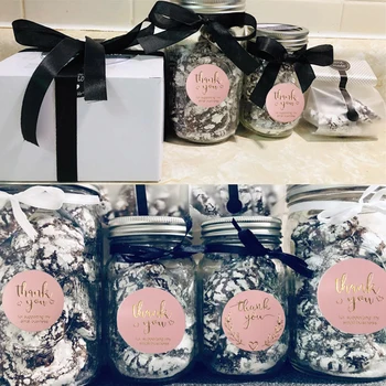 

500pcs/roll Paper Decorative Self Adhesive Sealing Gift Packaging For Business Thank You Sticker Envelope Stationery Round Foil