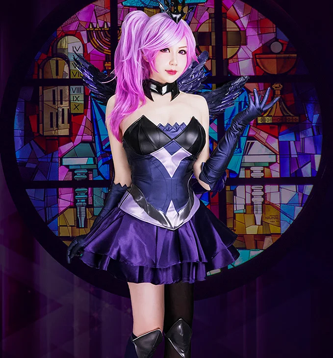 Горячая Игра LOL Luxanna Cos элементы люкс Темный элемент кожи косплей костюм женское