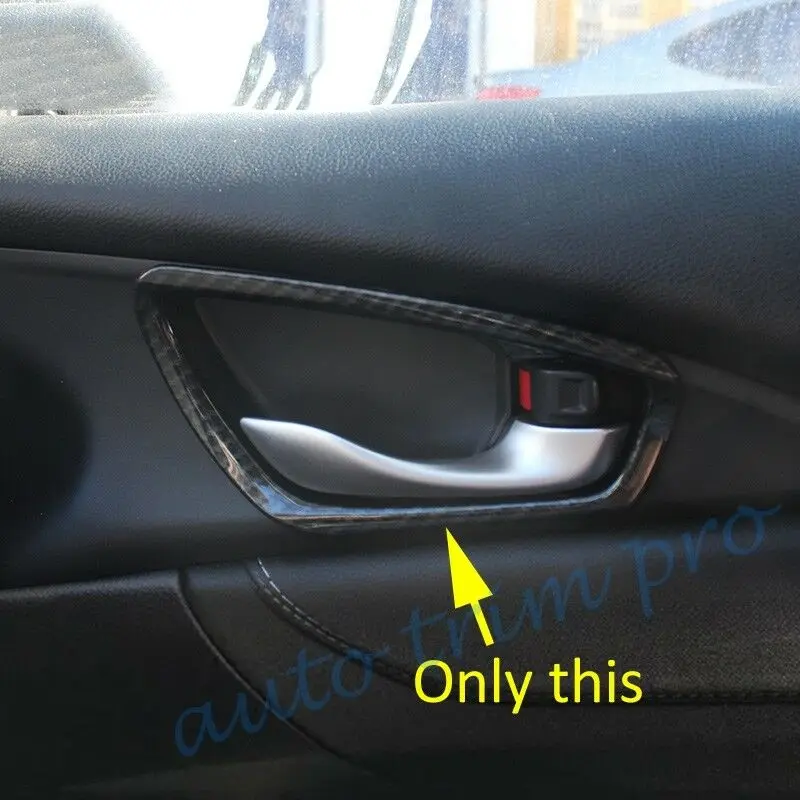 Подходит для Honda Civic Sedan 10th накладка на внутреннюю дверную ручку Отделка молдинг аксессуары из углеродного волокна