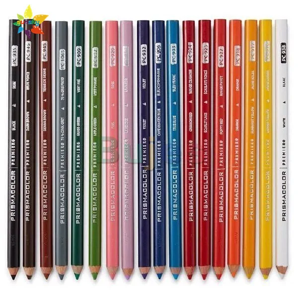 LOTTO di 69 matite colorate in legno colori misti e marche 