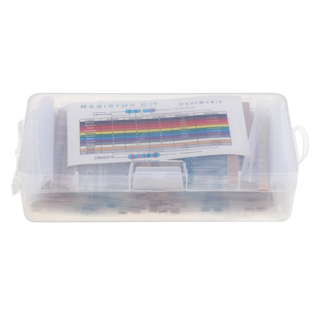 38 Values 1% Tolerance Resistor Kit Assortment 0 Ohm-1M Ohm (Pack of 1140)
