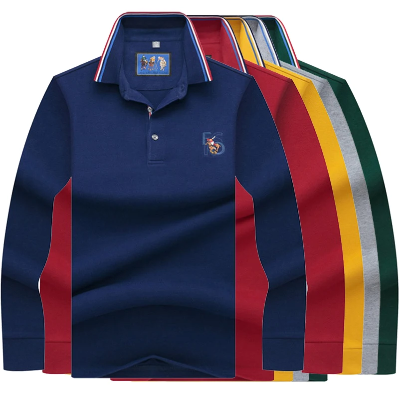 

High Quality Cotton Men's Polo Shirt Eden Park Solid Color Polos Embroidery Casual Long Sleeve Shirts 3D Embroidery 8893