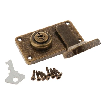 

Home Furnishing Hardware Shackle Lock Set Latch Bolt for Wooden Trunk Box Bolt Latch Locker Lockset