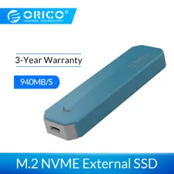 Внешний жесткий диск ORICO M2 NVME 1 ТБ SSD 128GB 256GB 512GB M.2 NVME SSD Портативный твердотельный накопитель с USB 3,1 типа C