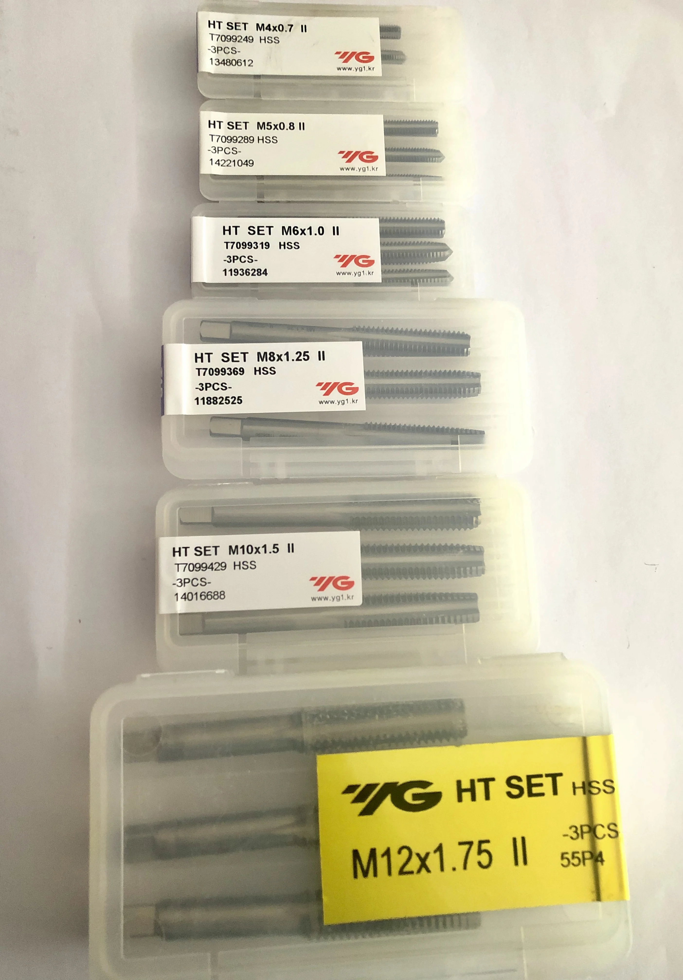

Free Shipping T7099 Series Original Korea YG HSS Hand TAPS General Tapping CNC Tools M4-M12 3Pcs/set