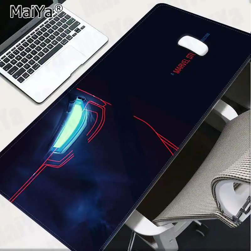 Maiya Marvel Iron Man Jarvis stark industries Durable Rubber Mouse Mat Pad Free Shipping Large Mouse Pad Keyboards Mat - Цвет: Lock Edge 30x80cm