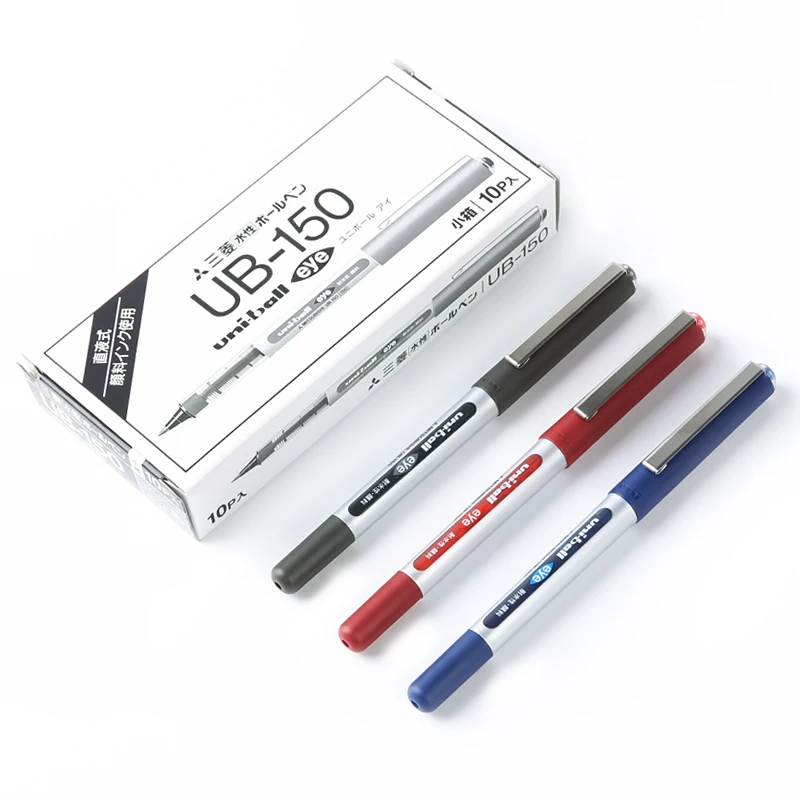 10x BLACK UB-150 UNI-BALL Gel PEN Uniball Eye Micro Box Made in Japan Mitsubishi 