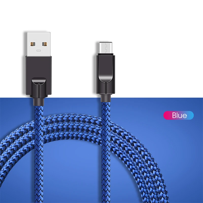 1 м usb type C Смарт настенный переключатель для смартфонов 2.5A Быстрая зарядка зарядное устройство Шнур для Xiaomi Redmi Note8 прочный тип-C кабель - Цвет: Blue