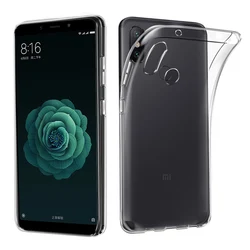 Clear Silicone TPU Transparent Soft Phone Case for Xiaomi Mi A2 Lite (Clear)