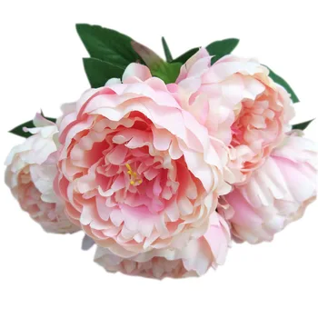 

Imitation Flowers 5 Head Peony Wedding Decoration Raw Silk Flower Peony Silk Flower