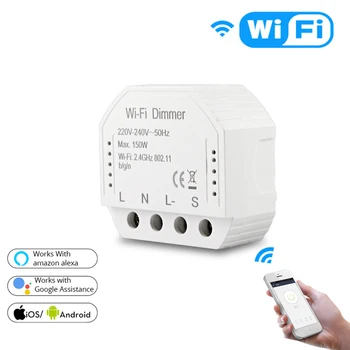 

Tuya DIY WiFi LED Dimmer Light Switch Universal Smart Life/Yours APP Remote Control 1/2 Way Switch Works with Alexa Google Home