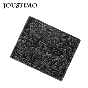 

Genuine Leather Short Wallets For Men 2019 Famous Brand Business Style Alligator Coin Purse High Quality Cow Leather Card Holder