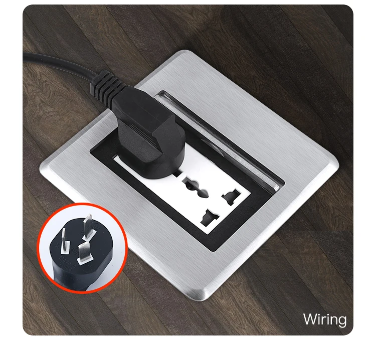 novo recetáculo de piso de aço inoxidável prateado com soquete residencial de alto padrão