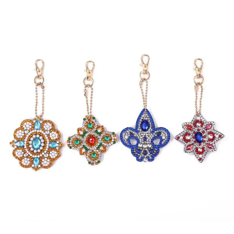 5d Diy Diamond Keychain With Special Diamond Heart Shape Keyring Custom Square/Round Diamond Painting Christmas Gift QC001 - Цвет: QC014