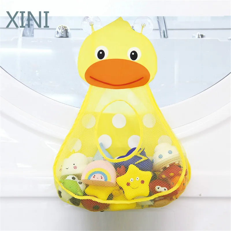 

Baby Shower Bath Toys Little Duck Little Frog Baby Kids Toy Storage Mesh with Strong Suction Cups Toy Bag Net Bathroom Organizer