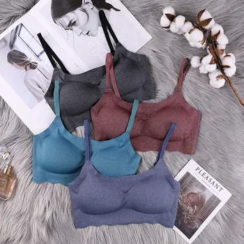 

hua goal Solid Viscose Seemless Sports Comfortable Breathable Strap Regulation Deconstructable Mold Cup Non-Steel Ring Bra