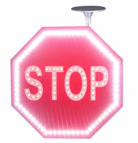 Восьмиугольный Алюминиевый Солнечный дорожный знак с мигающим светодиодный светильник для безопасности дорожного движения