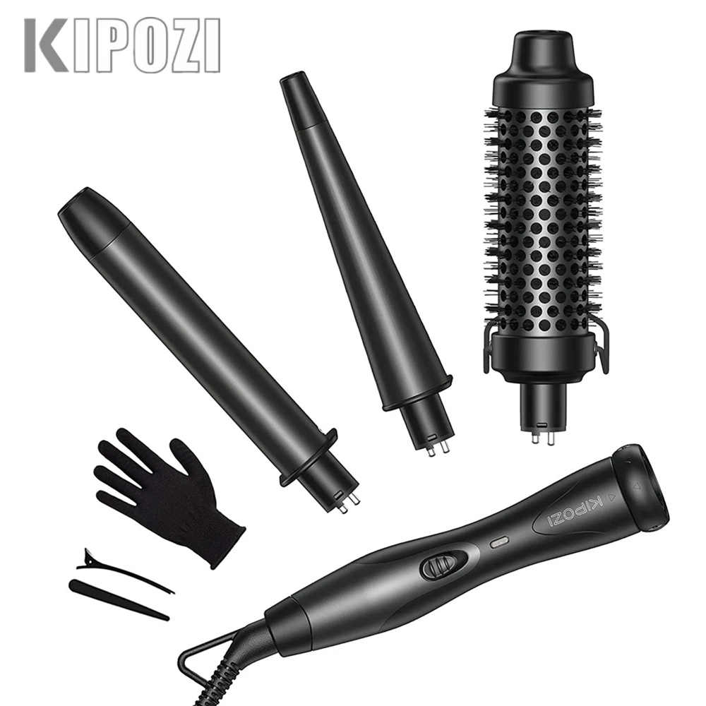 Kipozi 3 In 1 Curling Iron Wand Set Curling Wand With 2 Interchangeable