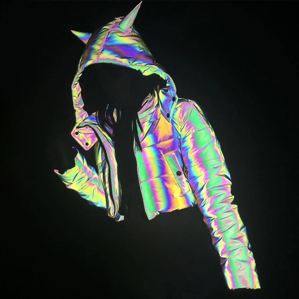 Rainbow Reflective Devil Ear Jacket