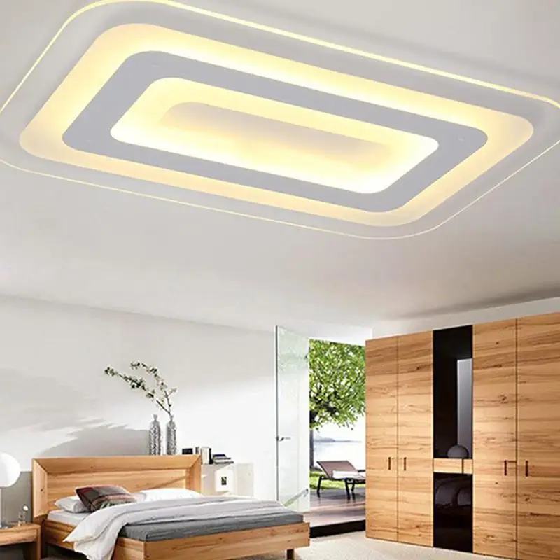 

Ultra-Thin Living Room Lamps Modern Minimalist LED Ceiling Lamp Glorious Bedroom Library Lighting Rectangular Living Room Lamps