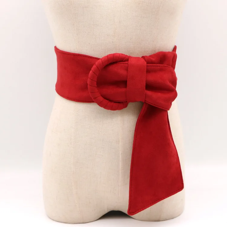 Velvet Cloth Women Belt No Pinhole Elegant Style Ribbon Casual Wide