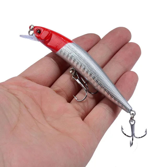 1PCS Minnow Fishing Lure 95mm 8g Floating Hard Bait Wobbler Jig Bait Crankbait Carp Striped bass Pesca Fishing tackle SwimBait NO7