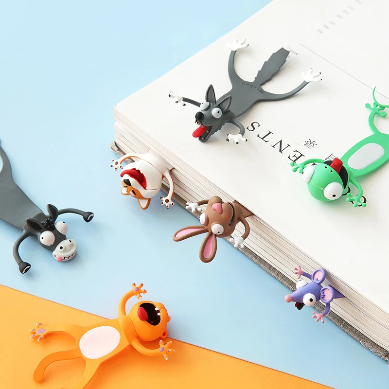 

Free Shipping 3D Cartoon Cute Animal Bookmarks Cute Cat Funny Student School Stationery For Children Gift