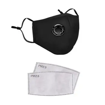 

PM2.5 Mask With Air Valve Reusable Respirator Mask Mouth Anti Dust Haze Fog PM2.5 Face Mask & 2*Filter Lot