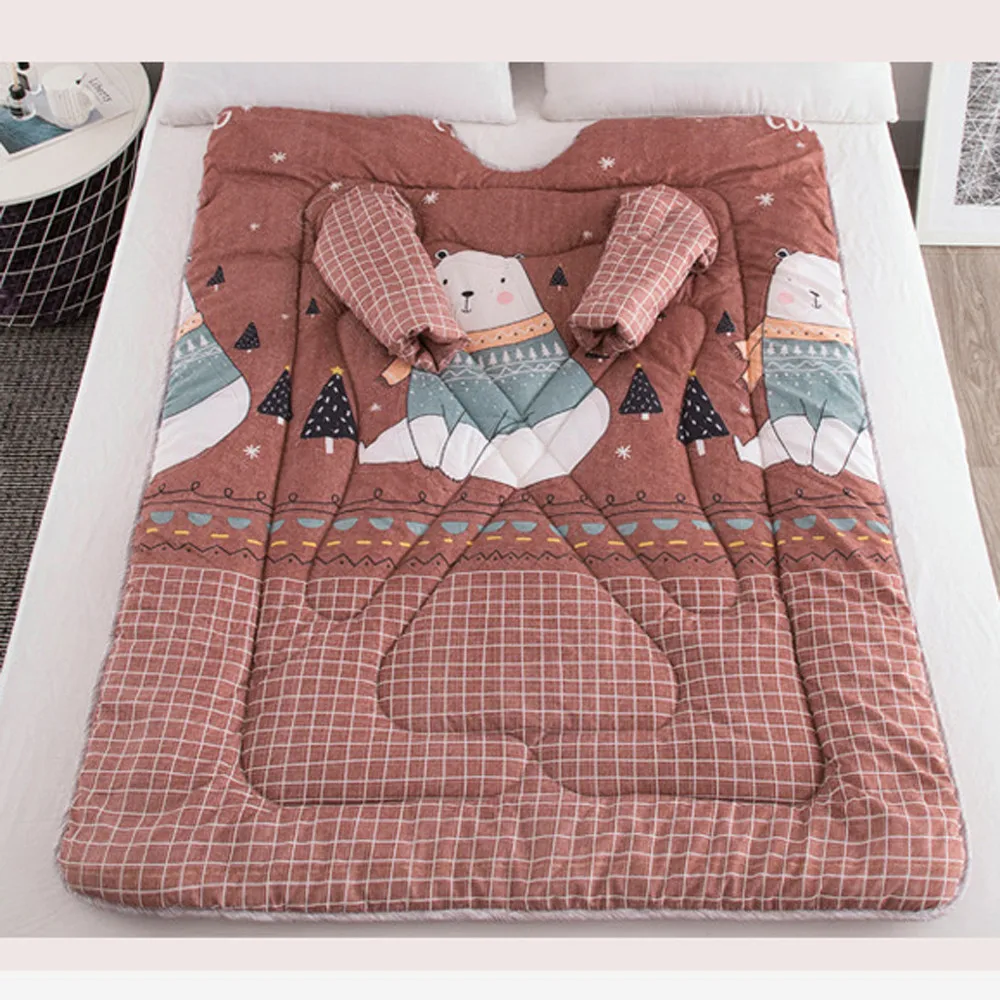 Зимнее «ленивое» одеяло с рукавами мягкое теплое одеяло покрывало одеяло ковер для спальный мешок диван; офис; автомобиль смотреть телевизор