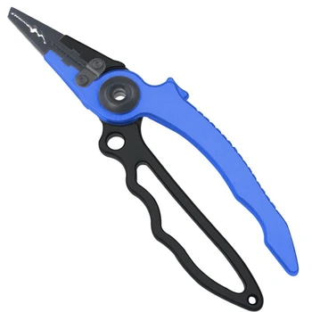 

Aluminum Alloy Fishing Holder Tool with Sheath Retractable Pliers Split Ring Cutters Tether Combo Hooks Remover c