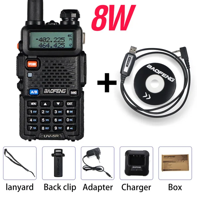 long range walkie talkies Dual Band Two Way Radio Baofeng UV 5R Walkie Talkie 128CH VHF UHF FM VOX Ham CB Radio Outdoor Interphone Wireless Walkie-Talkie long range walkie talkies 500 miles Walkie Talkie