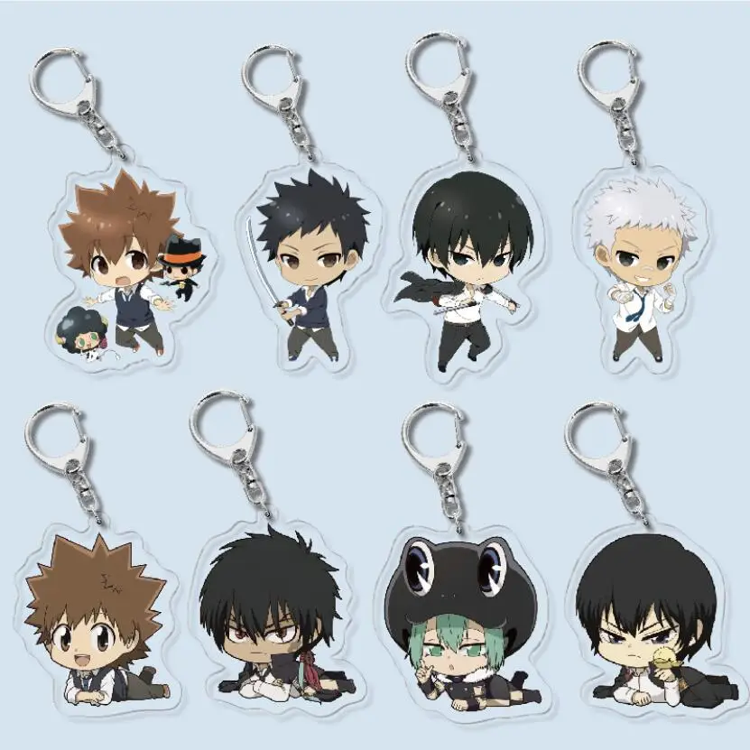 Katekyo hitman renascer tsunayoshi hibari kyoya hayato anime acrílico figura chaveiro decoração coleção modelo brinquedo