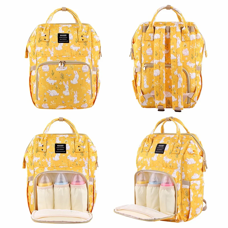 Beste Vivisecret Luiertassen Cartoon Geel Konijn Mummie Tassen Mode Vos Rugzak Voor Reizen Whit Baby Grote Nappy Organizer Baby Tas