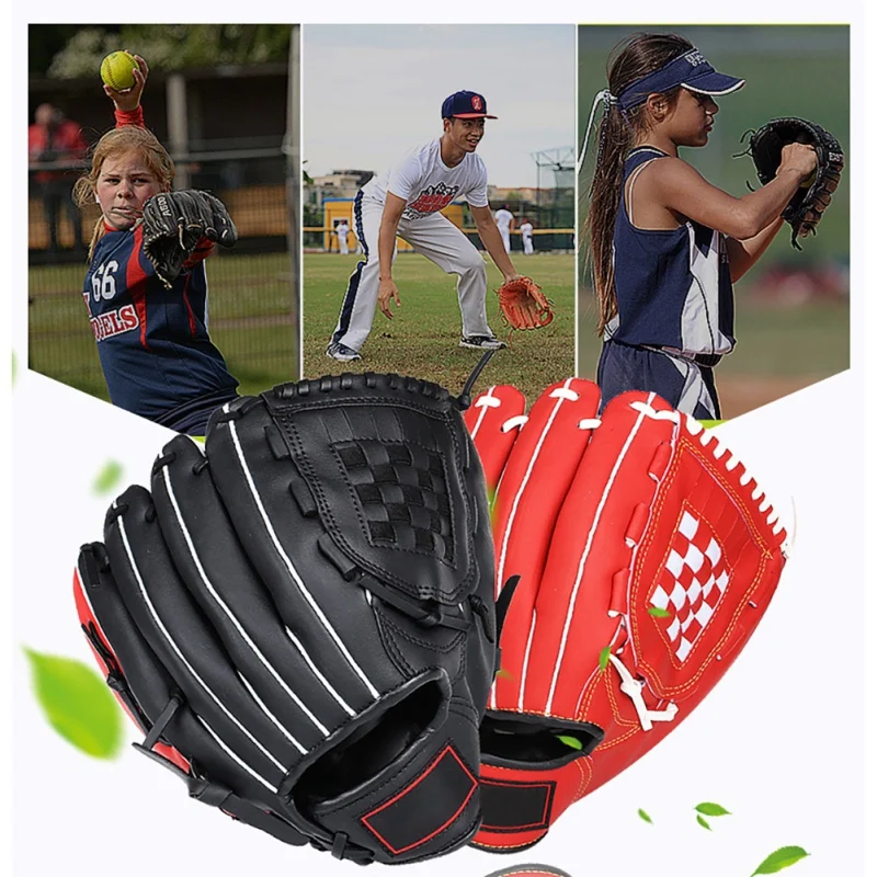 Youth Baseball Gloves PU Leather Baseball Gloves Durable Infielder's Mitts Accessories 11/11.5 Inch