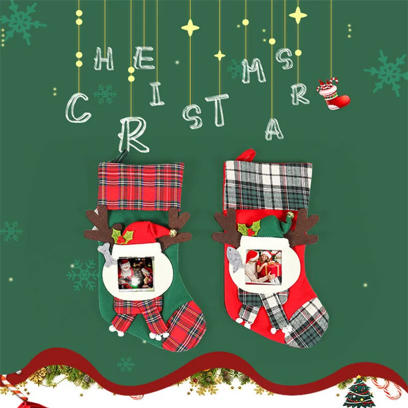 Новинка года; милые рождественские чулки с котом и собакой носки с лосем Рождественский и новогодний мешок ярких цветов; подарочные сумки для детей; Домашние украшения с рождественской елкой