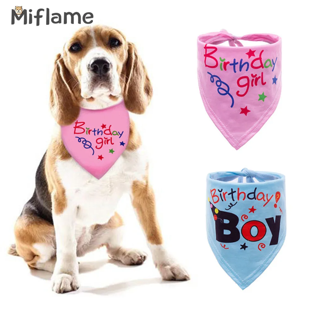 

Miflame Birthday Dog Triangle Lovely Dog Bandana For Pet Supplies Doberman Dachshund Bandana Handsome Dog Bibs Couple Pet Scarf