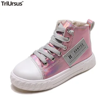 

Kids Velvet Shoes Black Furry Shoes For Girls PU Leather Zipper Children Casual Shoes 2020 Toddler Boys Girls Warm Fashion Shoes