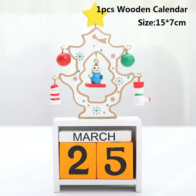 05 Christmas Countdown Calendar Wooden Christmas Advent Calendar Box Christmas Decorations for Home Christmas Kids Gifts Happy New - Цвет: 05